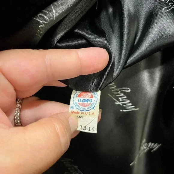 Vintage Womens Coat 13-14 Glenoit Intrigue Black Faux Fur Union Made in USA. - Picture 8 of 14